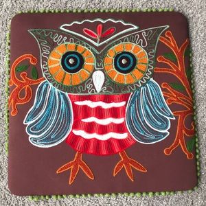 Pier 1 Embroidery Owl Wall Art